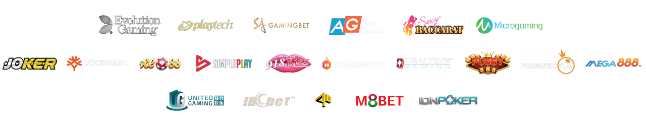 Trusted Game Providers - Evolution Gaming, Playtech, AG, Microgaming, Mega888, and more